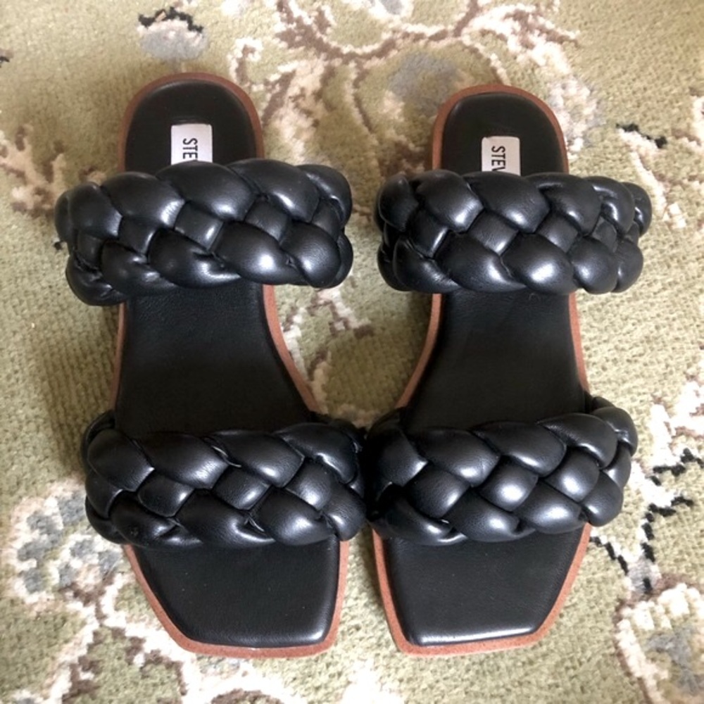 NEW Steve Madden Spain Braided Square Toe Slip-On Sandals | 6.5 - Picture 2 of 4